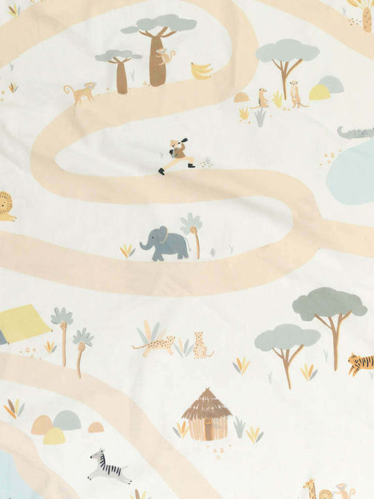 Play&go Jungle Χαλάκι Δραστηριοτήτων Λευκό 140x140cm