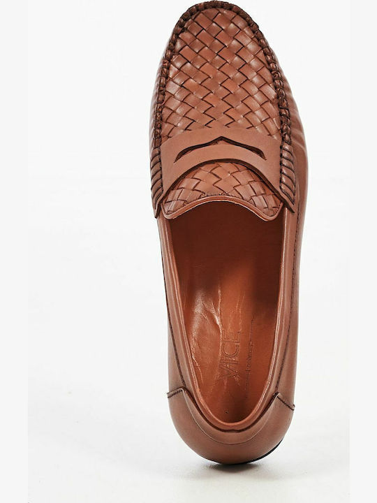 Leder Herren Mokassins in Tabac Braun Farbe