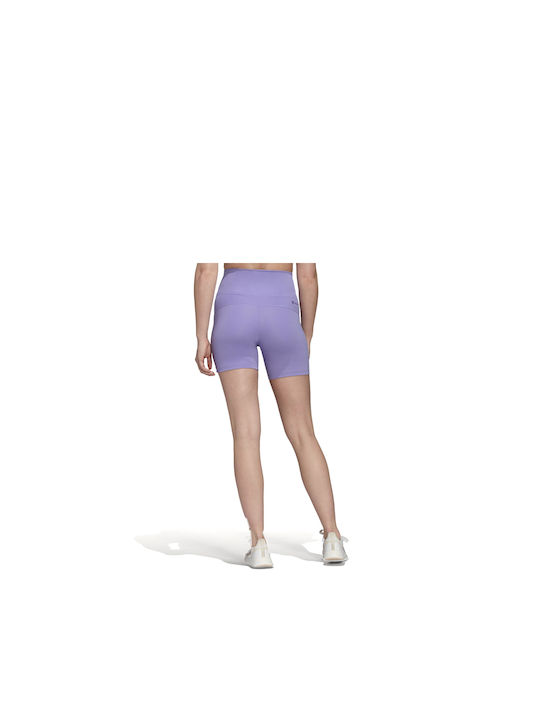 Adidas Women's Training Legging Shorts High Waisted Purple