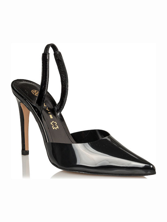 Patent Leather Pointed Toe Stiletto Black High Heels