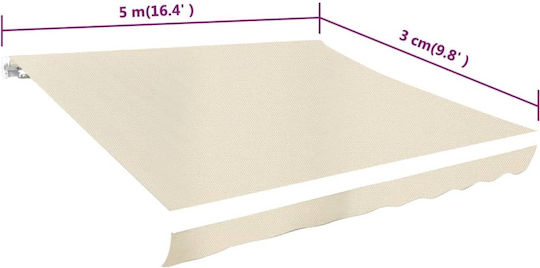 vidaXL Replacement Awning Ecru with PU Coating 3x5m