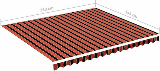vidaXL Replacement Awning Orange with PU Coating 3.5x4m