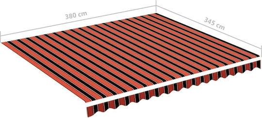 vidaXL Replacement Awning Orange with PU Coating 3.5x4m