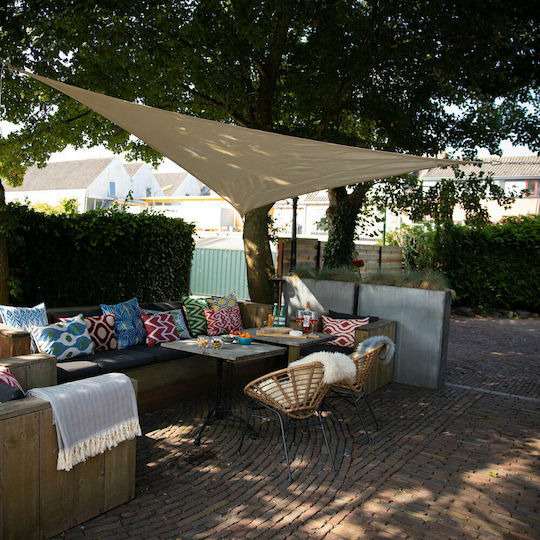 Nesling Triangle Shade Sail Ecru With Hoop 3.6m 285gr/m²