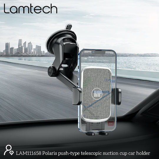Lamtech Car Mobile Mount with Adjustable Hooks Black
