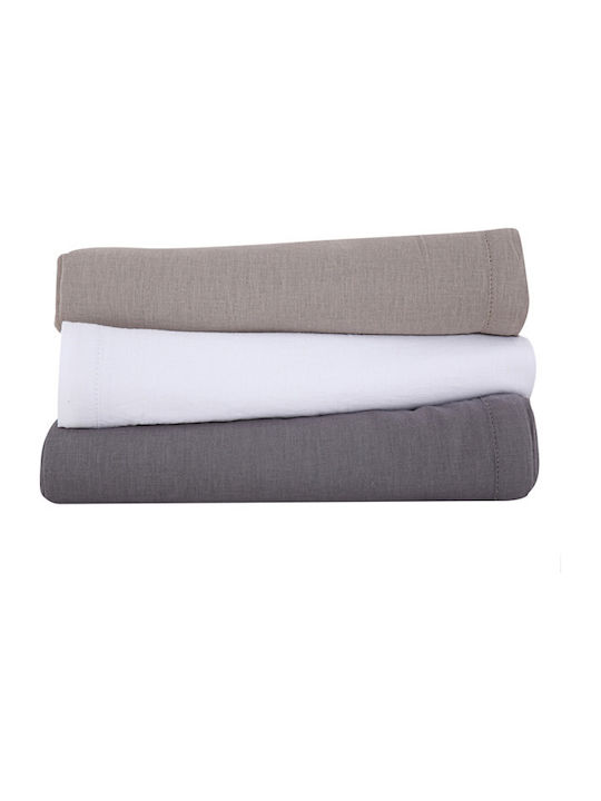 Nef-Nef Homeware Tablecloth Cotton-Linen White 150x300cm