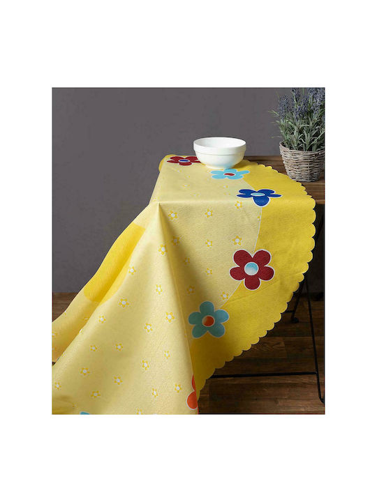 Silk Fashion 177 Polyester Stain Resistant Rotunda Tablecloth Κίτρινο 150cm