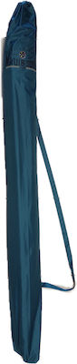 Maui & Sons 1936 Foldable Beach Umbrella Aluminum Diameter 2.20m with UV Protection and Air Vent Blue