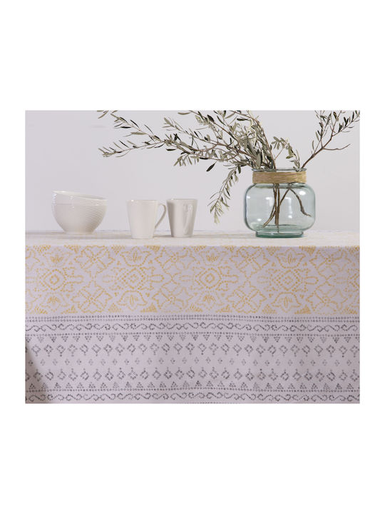 Nef-Nef Homeware Tablecloth Cotton Mysterious Yellow 140x140cm