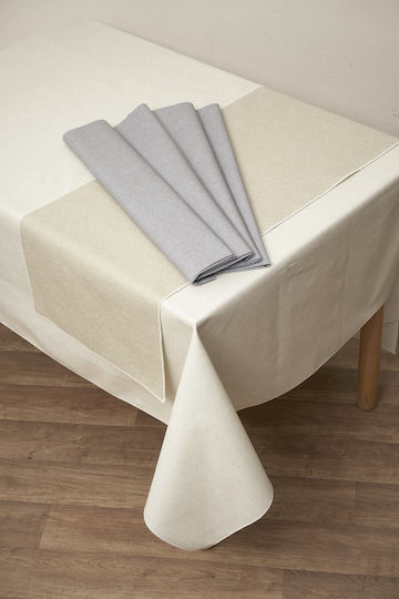 Viopros Tischtuch Fleckabweisend Diana Ecru 160x280cm