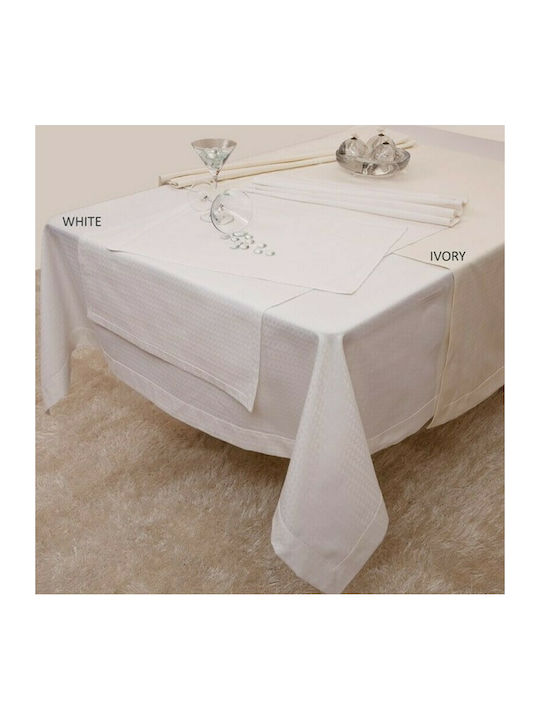 Anna Riska Gina Polyester Stain Resistant Tablecloth Runner Set 2pcs Αλέκιαστο,Σετ Ivory 50x150cm