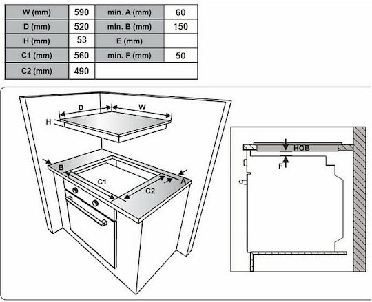 MultiHome MH-6109 Gas & Electric Cooktop Autonomous 59x52εκ.