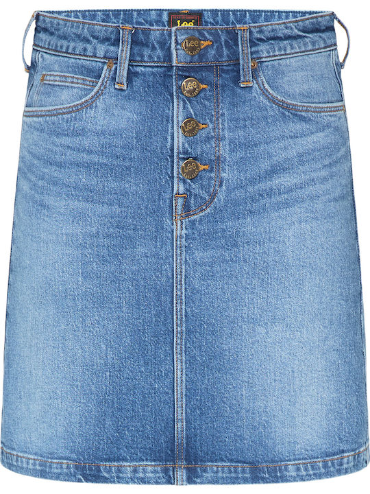 Fly A Line Denim Mini Rock Blau