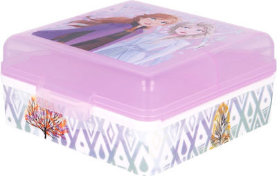 Stor Multi Compartment Square Sandwich Kids Lunch Plastic Box Lilac