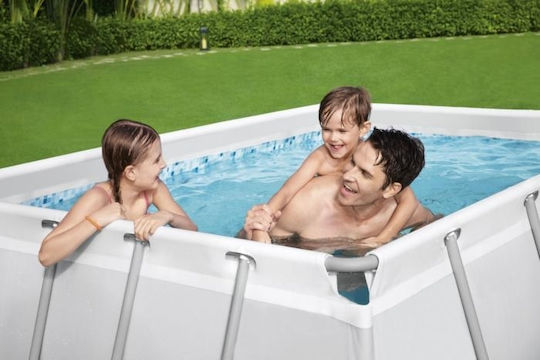 Bestway Piscină PVC 3.662l cu Cadru Metalic 282x196x84cm Gri