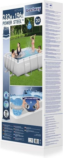 Bestway Piscină PVC 3.662l cu Cadru Metalic 282x196x84cm Gri