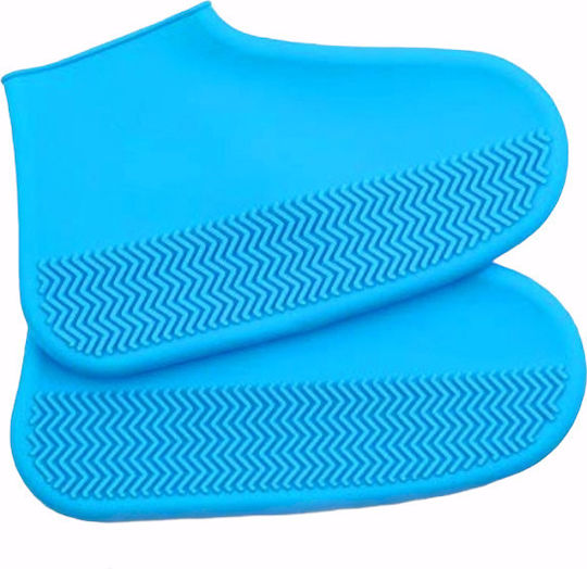 Waterproof Non-Slip Silicone Covers Large Light Blue Shoe Covers 2pcs