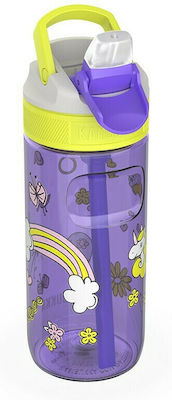 Kambukka Kids Plastic Water Bottle with Straw Purple 500ml