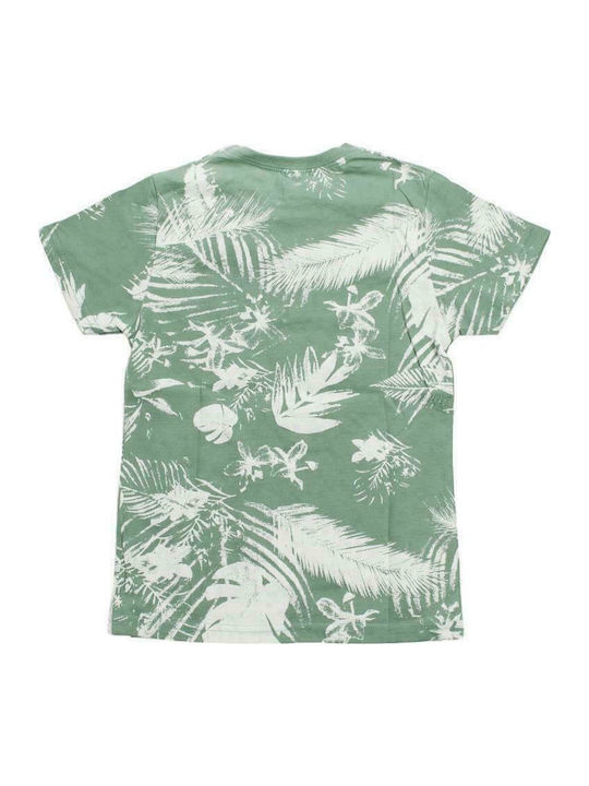 Set of Kids' T-shirts Ecru/Green Tropical