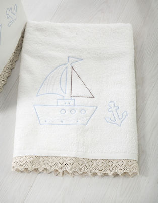 Bellissimo Baptism Towel Set Καράβι Λευκό