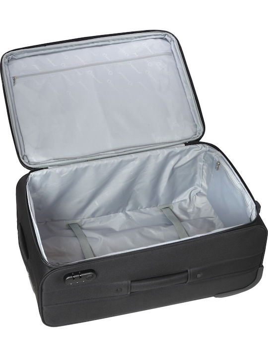 Diplomat Small The London Collection Cabin Fabric Suitcase Black with 2 Wheels Height 55cm