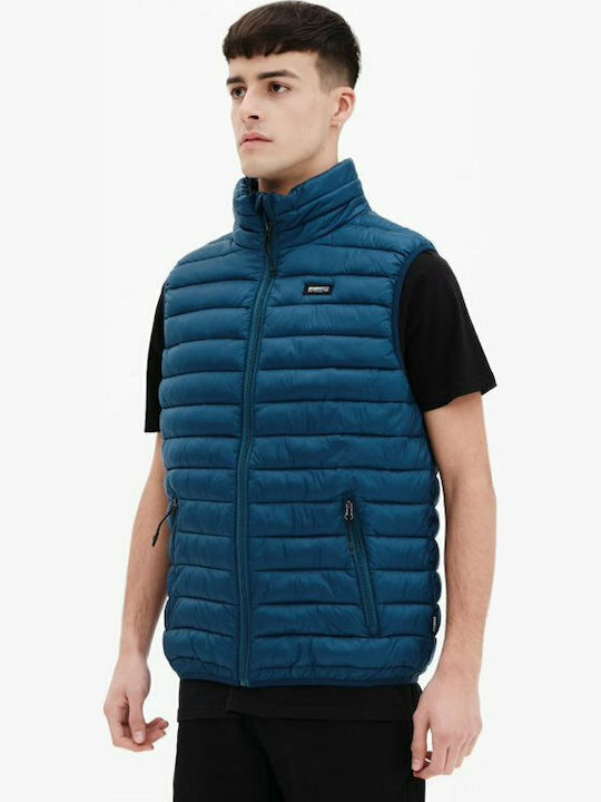 Sleeveless Jacket Puffer Blue