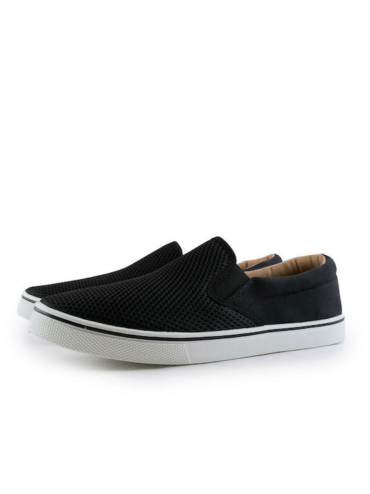 Love4shoes Herren Slip-Ons Schwarz