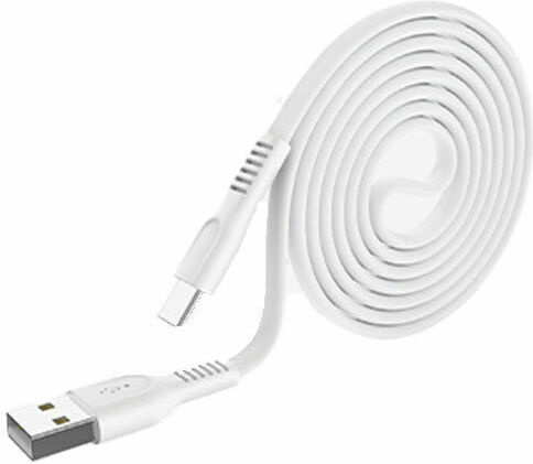 Lamtech Flat USB 2.0 Cable USB-C male - USB-A 18W Λευκό 1m LAM111818