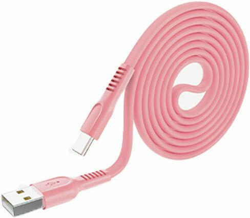 Lamtech Равен USB 2.0 Кабел USB-C мъжки - USB-A мъжки 18W Розов 1м (LAM111825)
