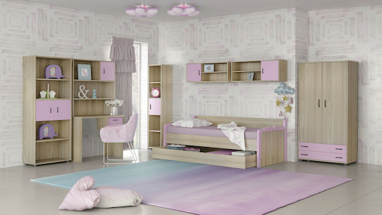 S2 Bücherregal Boden Latte / Lila 73.2x35x180cm