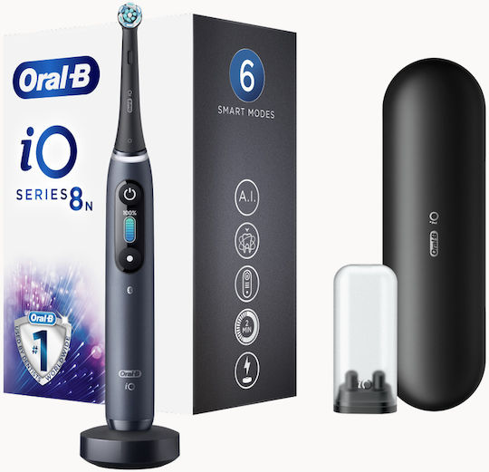 Oral-B iO Series 8 Electric Toothbrush with Timer, Pressure Sensor, and Travel Case Black