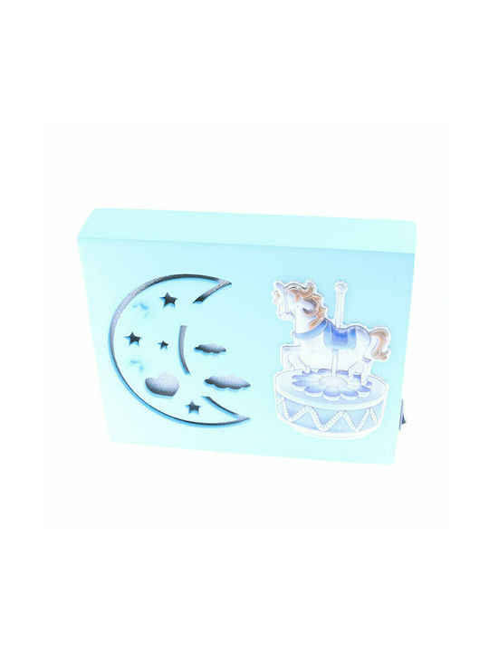 Prince Silvero Lampă decorativă pentru copii Carusel Turcoaz 16x13cm