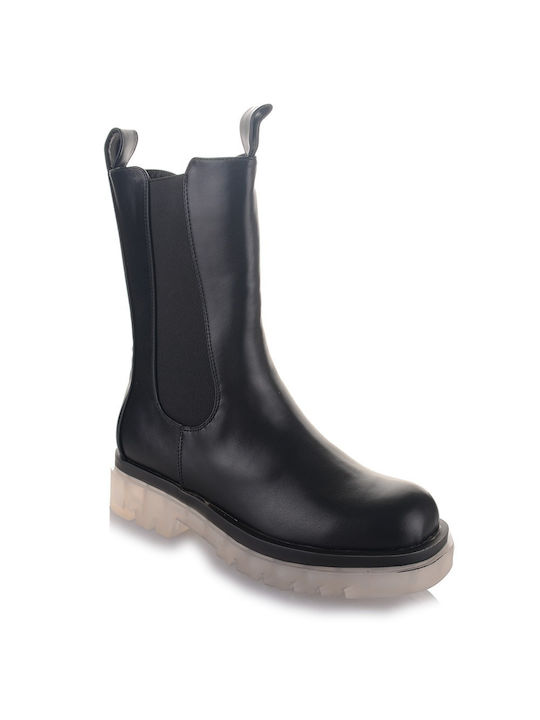 Famous Shoes Women's Chelsea Boots with Medium Heel Black