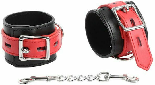 Dream Love OhMama! Fetish Lock Buckle Wrist Restraints Handcuffs Black/Red