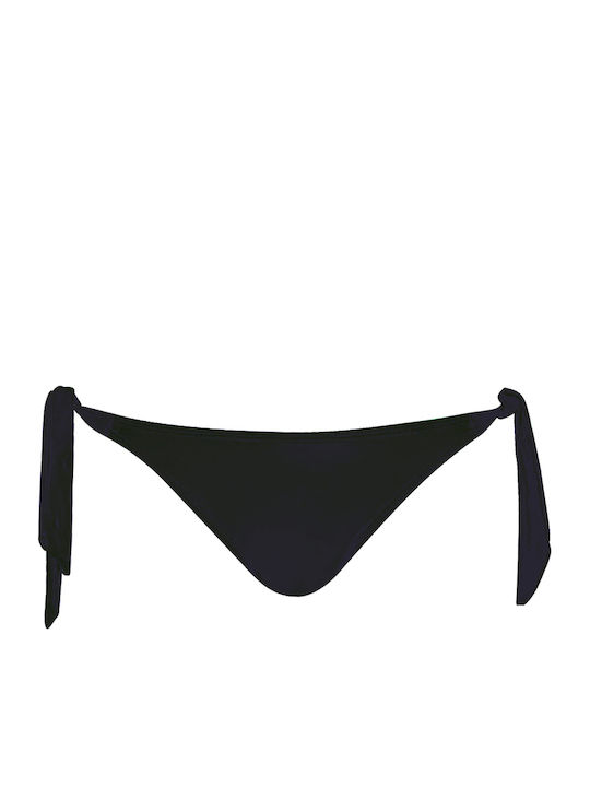 Solids Bikini Slip mit Schnürchen Schwarz
