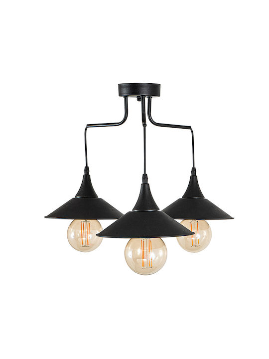 ARlight Pendant Light Black Bell with Socket E27 50x35cm