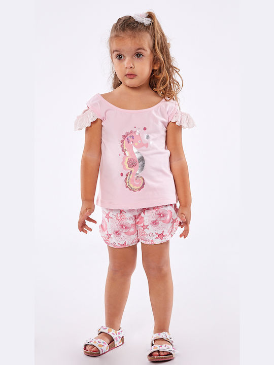 Εβίτα Kinder Set mit Shorts Sommer 2Stück Rosa