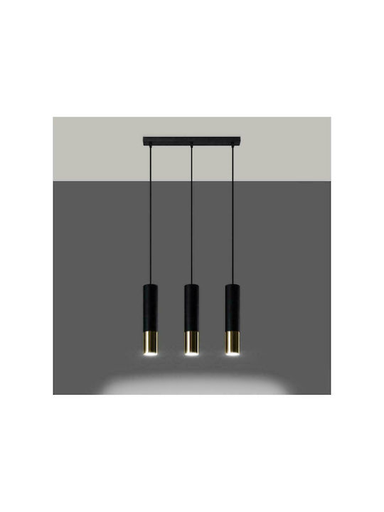 Sollux Loopez 3L Pendant Light Three-Light Rail for Socket GU10 Black