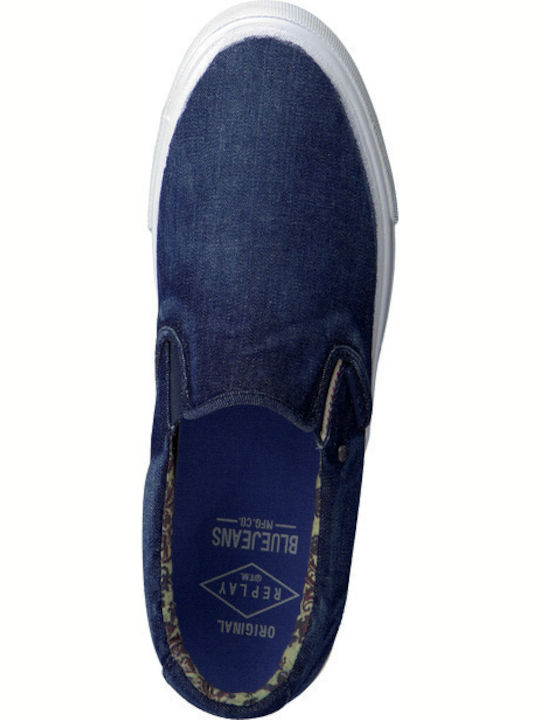 Πάνινα Ανδρικά Slip-On Μπλε