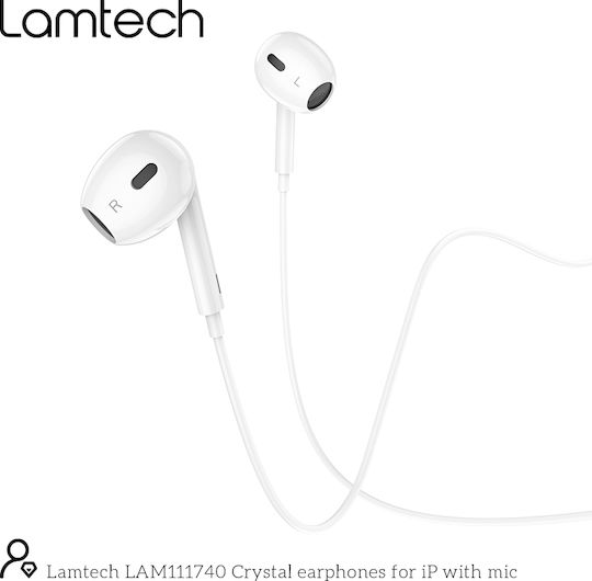 Lamtech LAM111740 Handsfree cu două căști cu mufă Lightning Alb