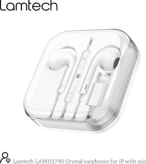 Lamtech LAM111740 Handsfree cu două căști cu mufă Lightning Alb
