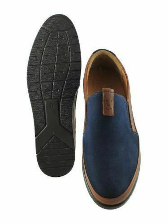 Leder Herren Slip-Ons Blau