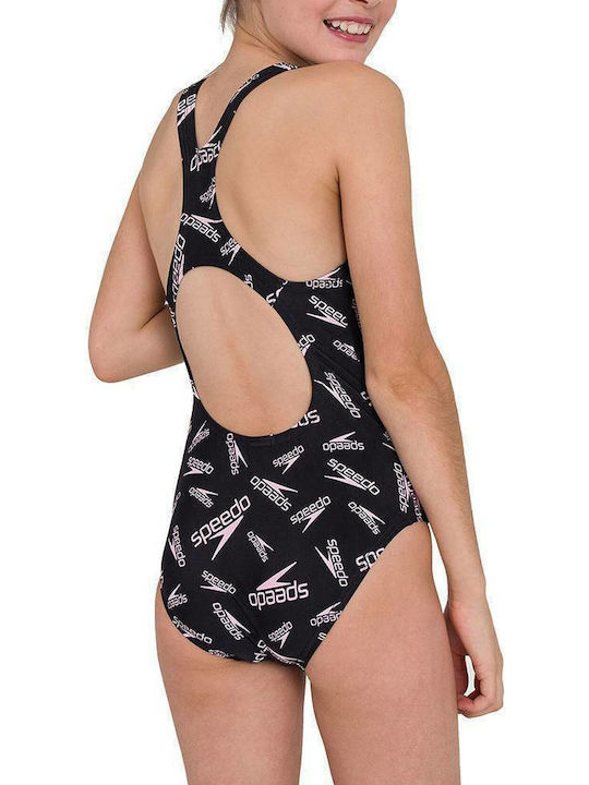 Speedo Printed Medalist Costum de baie pentru copii Întreg Negru