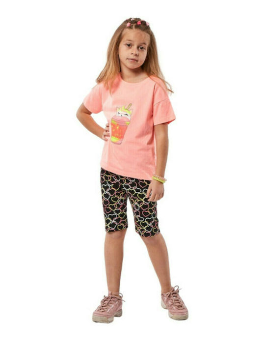 Εβίτα Kids Set with Leggings Summer 2pcs Pink