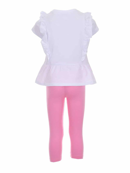 Kids' Set with Leggings Summer 2pcs White Air Balloon