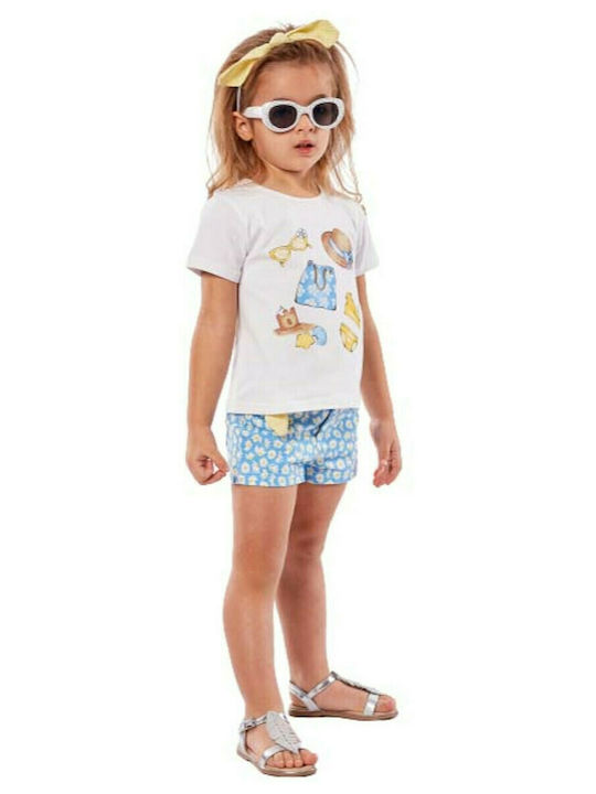 Εβίτα Kinder Set mit Shorts Sommer 2Stück Weiß