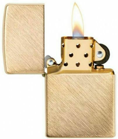 Zippo Klassisches Winddichtes Feuerzeug Flamme Herringbone Sweep Messing