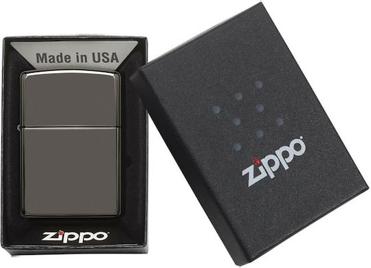 Zippo Classic Αντιανεμικός Αναπτήρας Φλόγας Black Ice