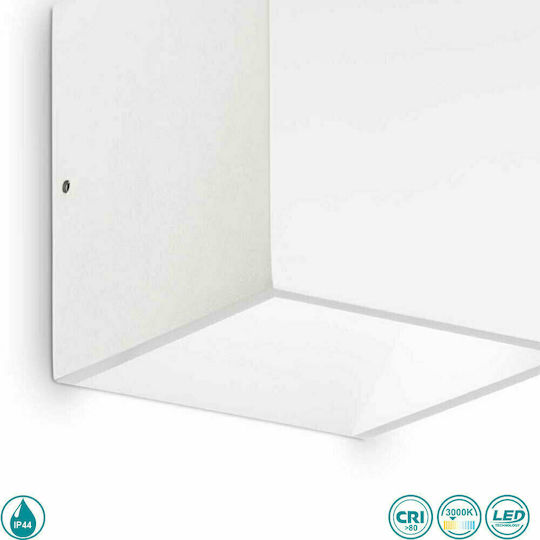Ideal Lux Wall-Mounted Outdoor Spot Light LED IP44 8.5W with Warm White Light Double Beam 10x10x10εκ.