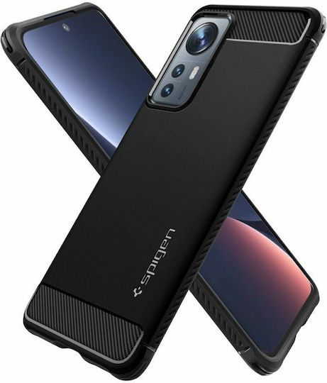 Spigen Rugged Armor Back Cover Silicon 2mm negru mat (Xiaomi 12 / 12X)